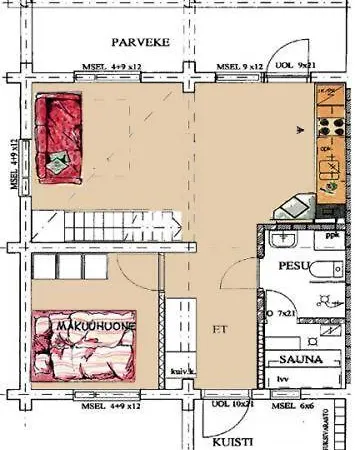 Daire Vuokatin Lomakaempaet Vuokatti