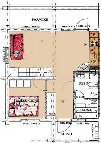 Daire Vuokatin Lomakaempaet Vuokatti